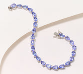 Affinity Gems Sterling Silver Pear Tanzanite Line Bracelet, 7-1/4"